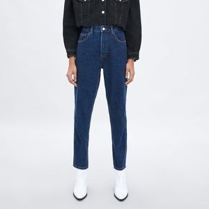 Zara Dark Wash Mom Fit Jeans NWOT